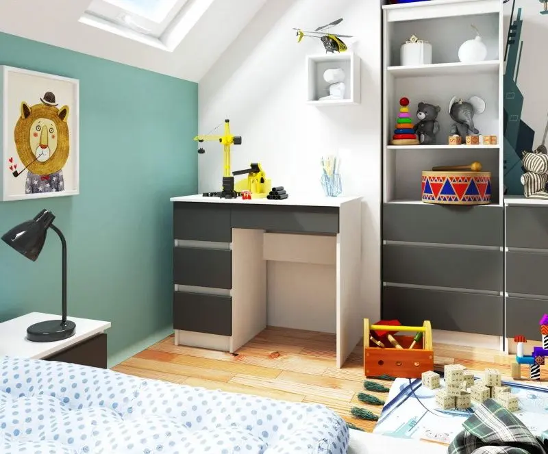 Стол письменный Akord A-7 90 Left (White/Graphite Gray)