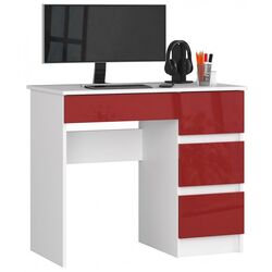Masa de birou Akord A-7 90 Right (White/Red Gloss) Thumb