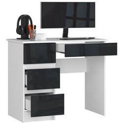 Masa de birou Akord A-7 90 Left (White/Graphite Gloss) Thumb