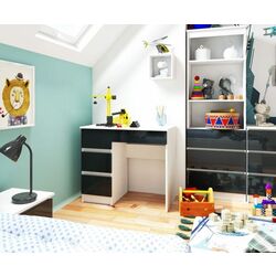 Стол письменный Akord A-7 90 Left (White/Graphite Gloss)