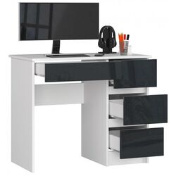 Masa de birou Akord A-7 90 Right (White/Graphite Gloss) Thumb