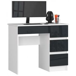 Masa de birou Akord A-7 90 Right (White/Graphite Gloss) Thumb