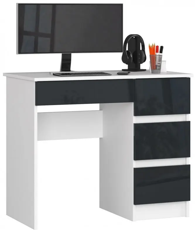 Masa de birou Akord A-7 90 Right (White/Graphite Gloss) - 3