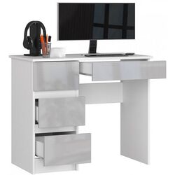 Стол письменный Akord A-7 90 Left (White/Metallic Gloss) Thumb