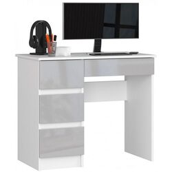 Стол письменный Akord A-7 90 Left (White/Metallic Gloss) Thumb