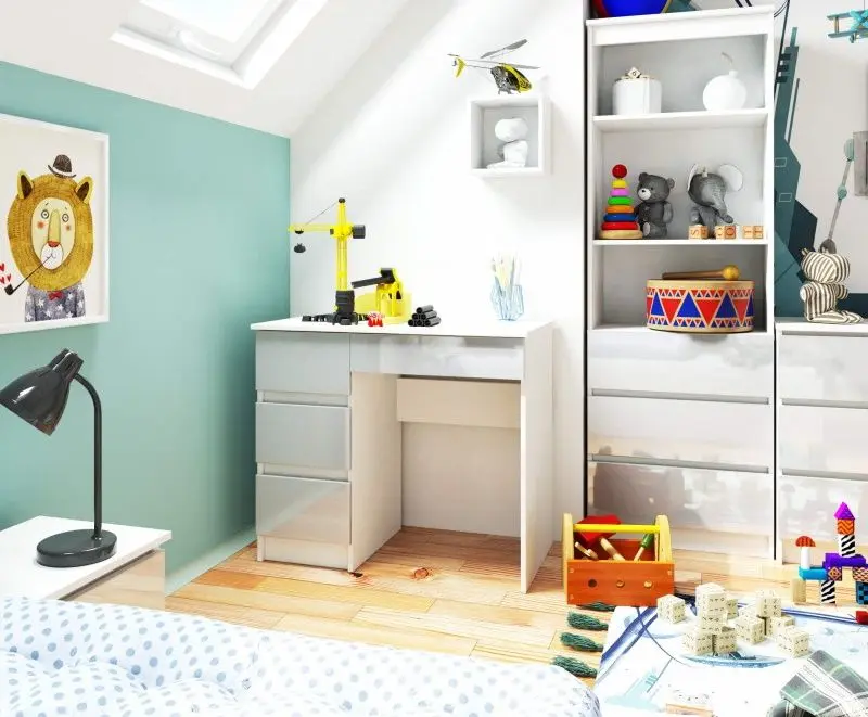 Стол письменный Akord A-7 90 Left (White/Metallic Gloss)