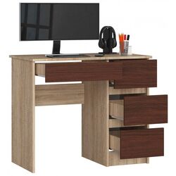 Masa de birou Akord A-7 90 Right (Sonoma Oak/Wenge) Thumb