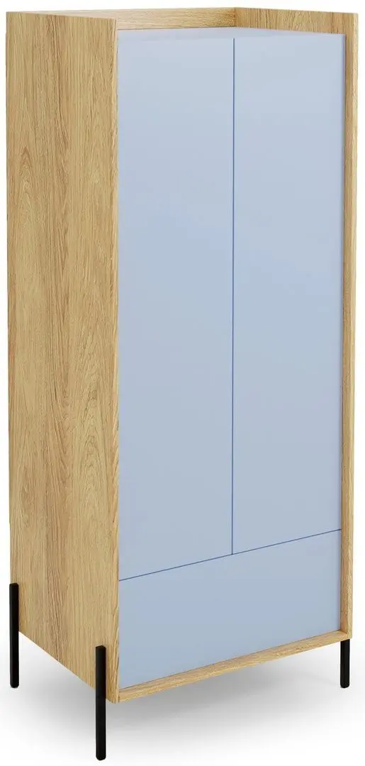 Dulap Halmar Mobius 2D (Hickory Natural/Blue Horizon)