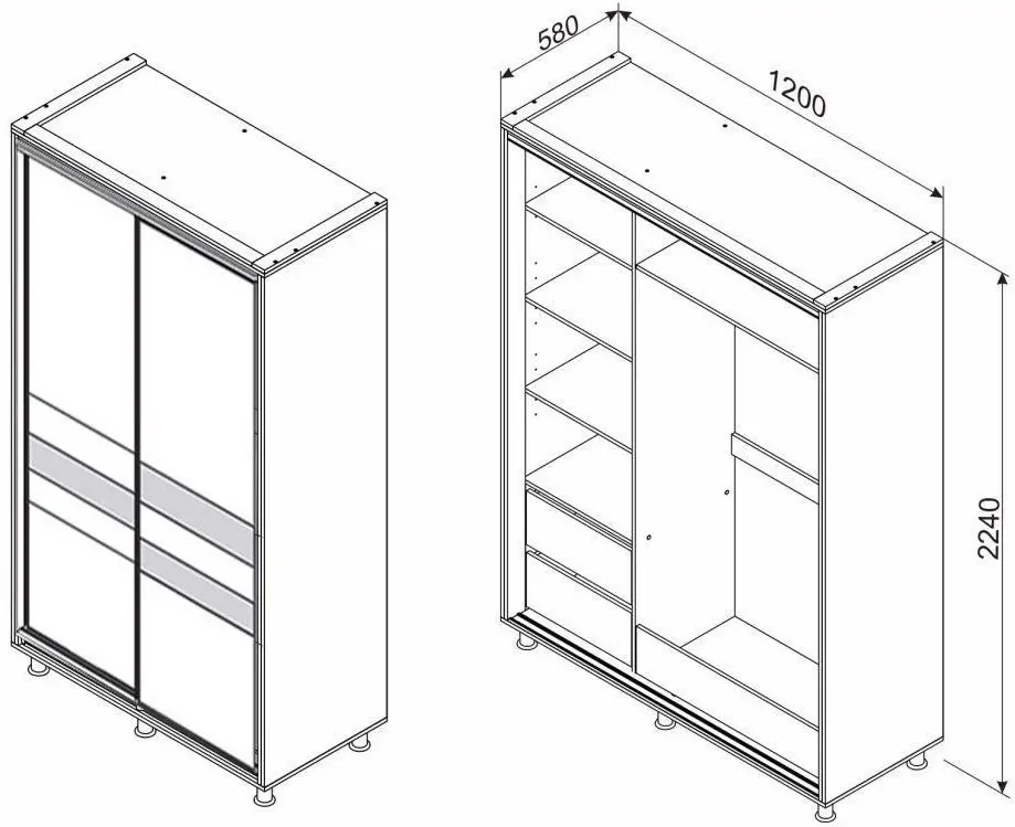 Dulap-cupe Ambianta Cristal 1.2m