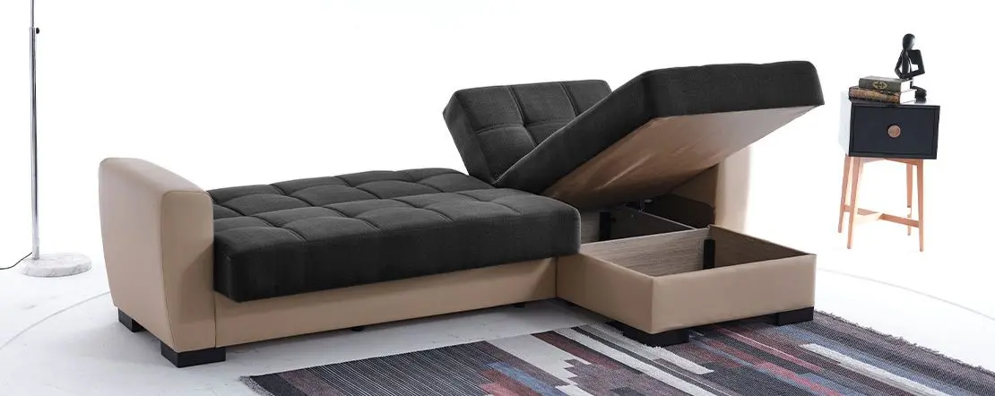 Canapea de colt Fabulous Dynamic 58-002 (Dark Gray/Beige)