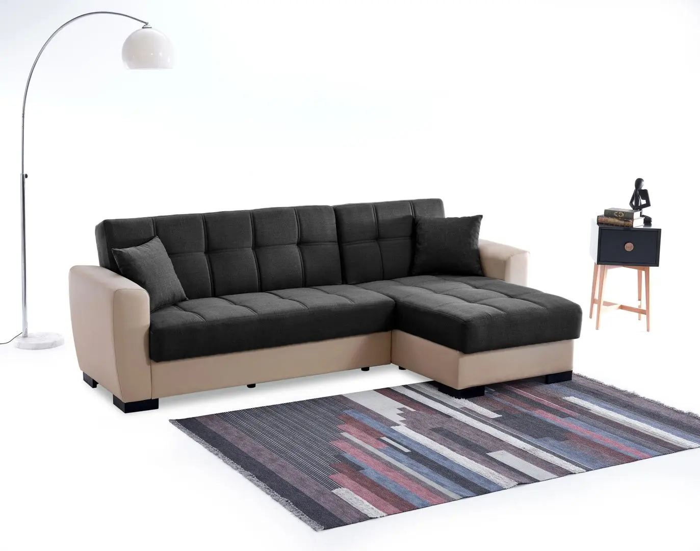 Canapea de colt Fabulous Dynamic 58-002 (Dark Gray/Beige)