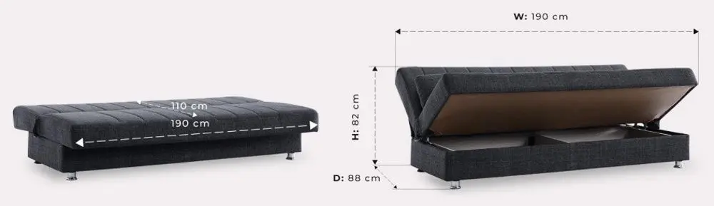 Canapea Fabulous Economix 58-002 (Dark Gray)