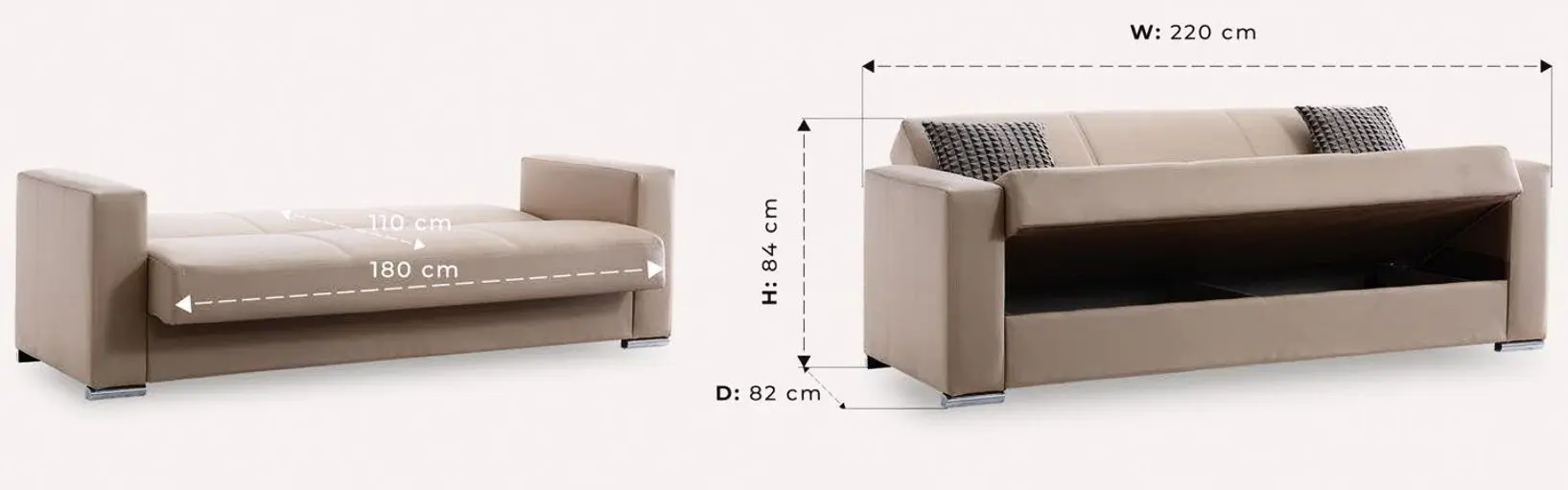 Canapea Fabulous Futuro 3-locuri 67-100 (Beige)