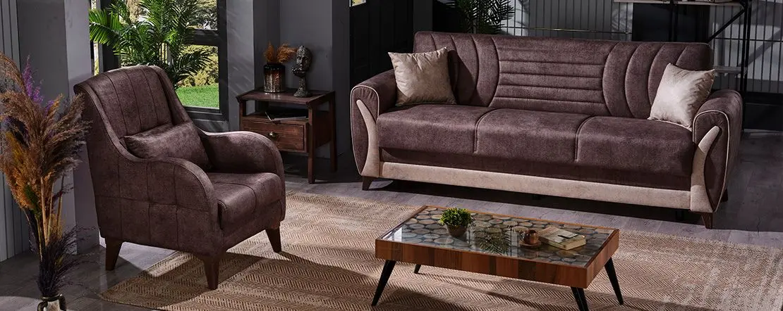 Диван Fabulous Seren 3-местный 73-100 (Dark Brown/Beige)