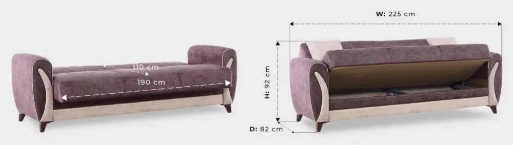 Диван Fabulous Seren 3-местный 73-100 (Dark Brown/Beige)