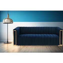 Диван Signal Vogue 3 Velvet (Blue/Gold) Thumb