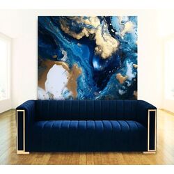 Диван Signal Vogue 3 Velvet (Blue/Gold)