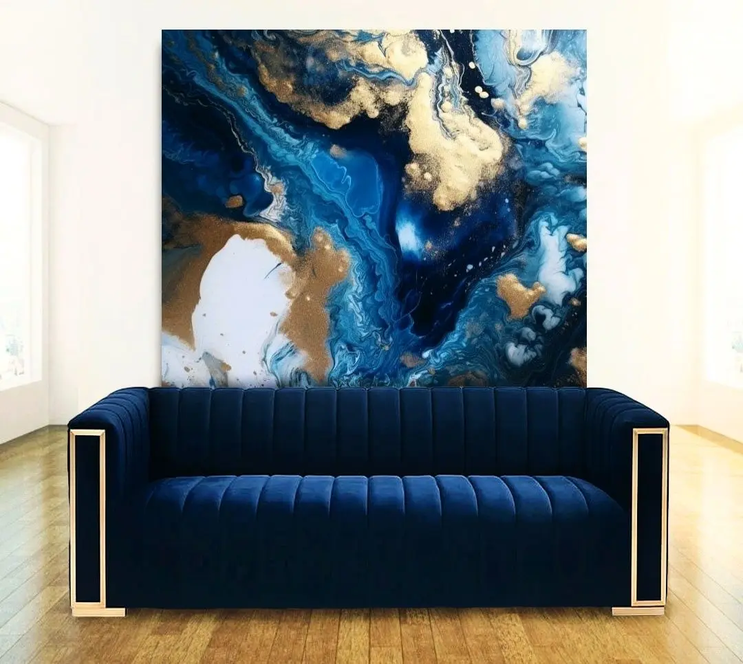 Диван Signal Vogue 3 Velvet (Blue/Gold)