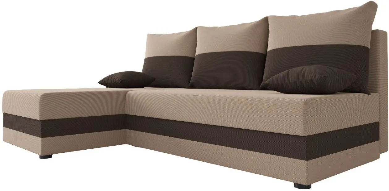 Диван угловой Space Meble Hewlet Rainbow 05/Rainbow 41 (Brown Light/ Brown Dark)