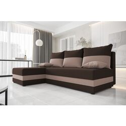 Canapea de colt Space Meble Hewlet Sawana 16/Sawana 22 (Brown Dark/Brown Light)