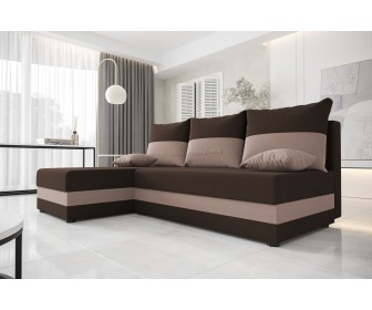 Canapea de colt Space Meble Hewlet Sawana 16/Sawana 22 (Brown Dark/Brown Light)