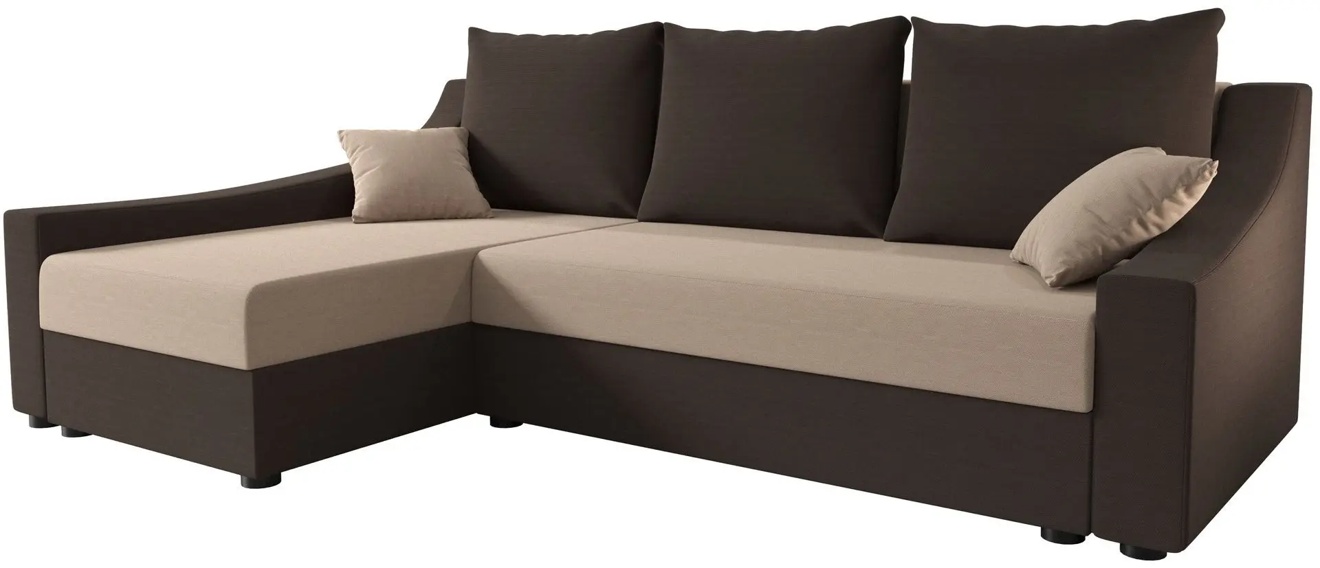 Диван угловой Space Meble Ontario Left Rainbow 05/Rainbow 41 (Brown Light/Brown Dark)