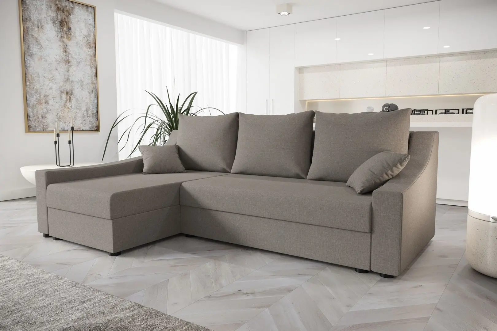 Диван угловой Space Meble Ontario Left Sawana 21 (Gray)