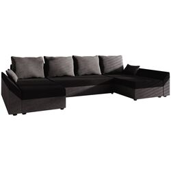 Диван П-образный Space Meble Dante U Mikrofaza 27/Mikrofaza 15 (Gray/Black) Thumb