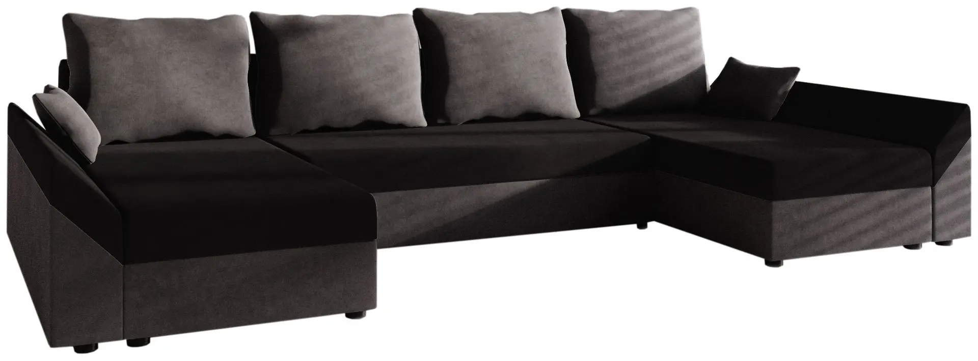 Диван П-образный Space Meble Dante U Mikrofaza 27/Mikrofaza 15 (Gray/Black)