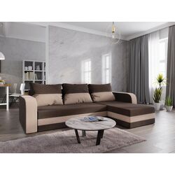 Canapea de colt Space Meble Hewlet Bis Mikrofaza 20/Mikrofaza 05 (Brown/Beige)