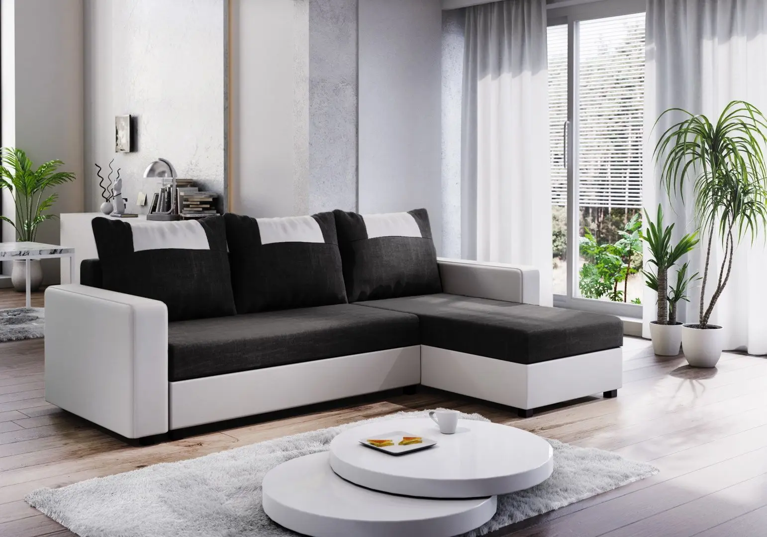 Диван угловой Space Meble Star Bis Sawana 14/D511 (Black/White)