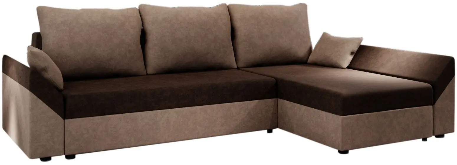 Canapea de colt Space Meble Dante L Mikrofaza 20/Mikrofaza 05 (Brown/Beige)
