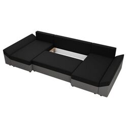 Диван П-образный Space Meble Dante U Mikrofaza 15/Mikrofaza 31 (Black/White) Thumb