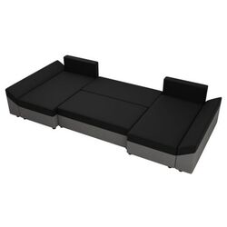 Диван П-образный Space Meble Dante U Mikrofaza 15/Mikrofaza 31 (Black/White) Thumb