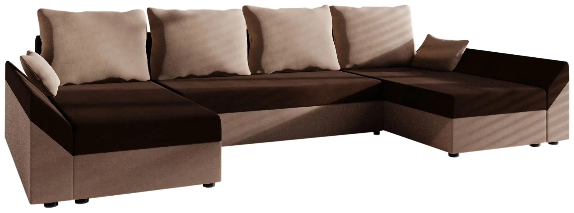 Диван П-образный Space Meble Dante U Mikrofaza 20/Mikrofaza 05 (Brown/Beige)