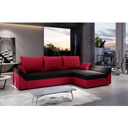 Canapea de colt Space Meble Dante L Mikrofaza 15/Mikrofaza 22 (Black/Red)