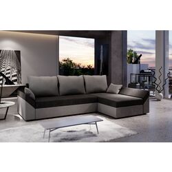 Canapea de colt Space Meble Dante L Mikrofaza 15/Mikrofaza 27 (Black/Gray)