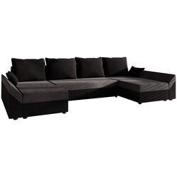 Диван П-образный Space Meble Dante U Mikrofaza 15/Mikrofaza 27 (Black/Gray) Thumb