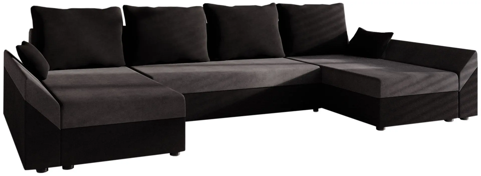Диван П-образный Space Meble Dante U Mikrofaza 15/Mikrofaza 27 (Black/Gray)