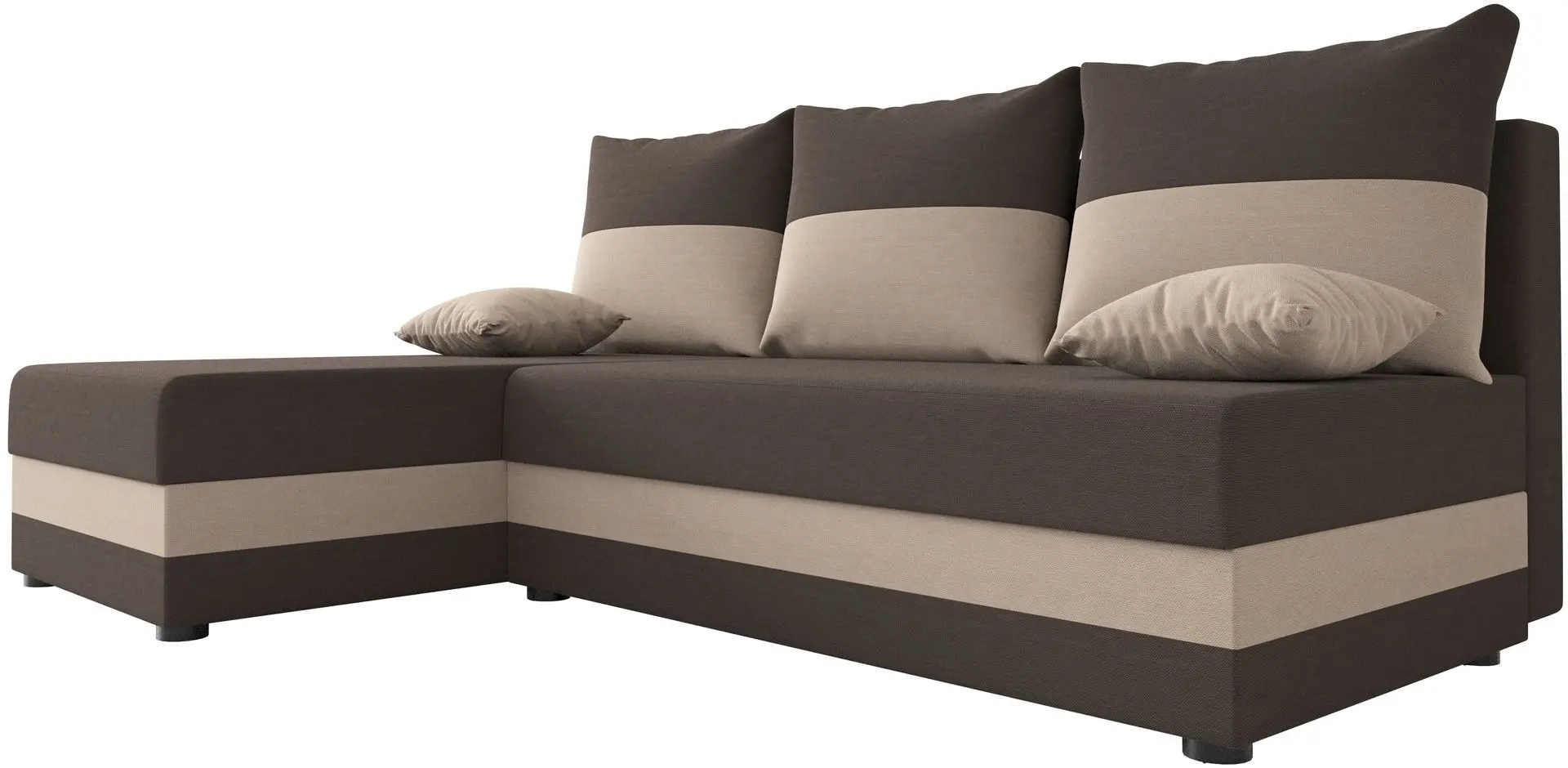 Диван угловой Space Meble Hewlet Rainbow 41/Rainbow 05 (Brown Dark/Brown Light)