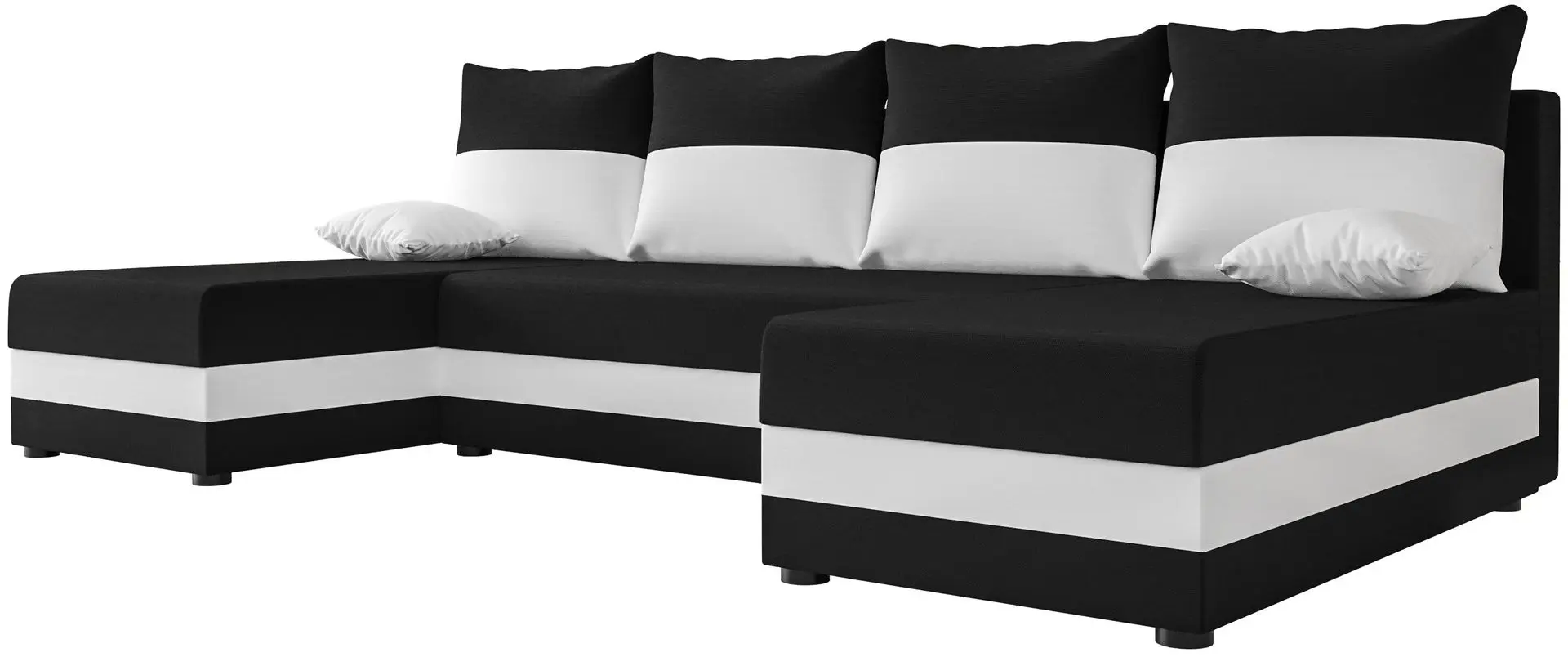 Canapea in forma de U Space Meble Hewlet U Rainbow 15/Rainbow 31 (Black/White)