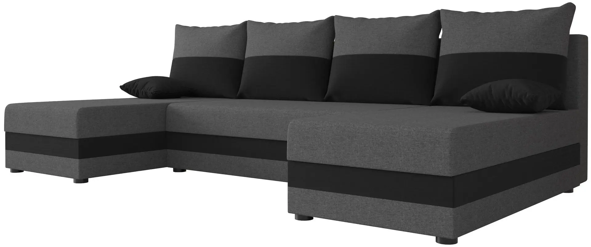 Canapea in forma de U Space Meble Hewlet U Sawana 05/Sawana 14 (Gray Dark/Black)