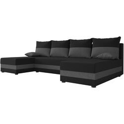 Диван П-образный Space Meble Hewlet U Sawana 14/Sawana 05 (Black/Gray Dark) Thumb