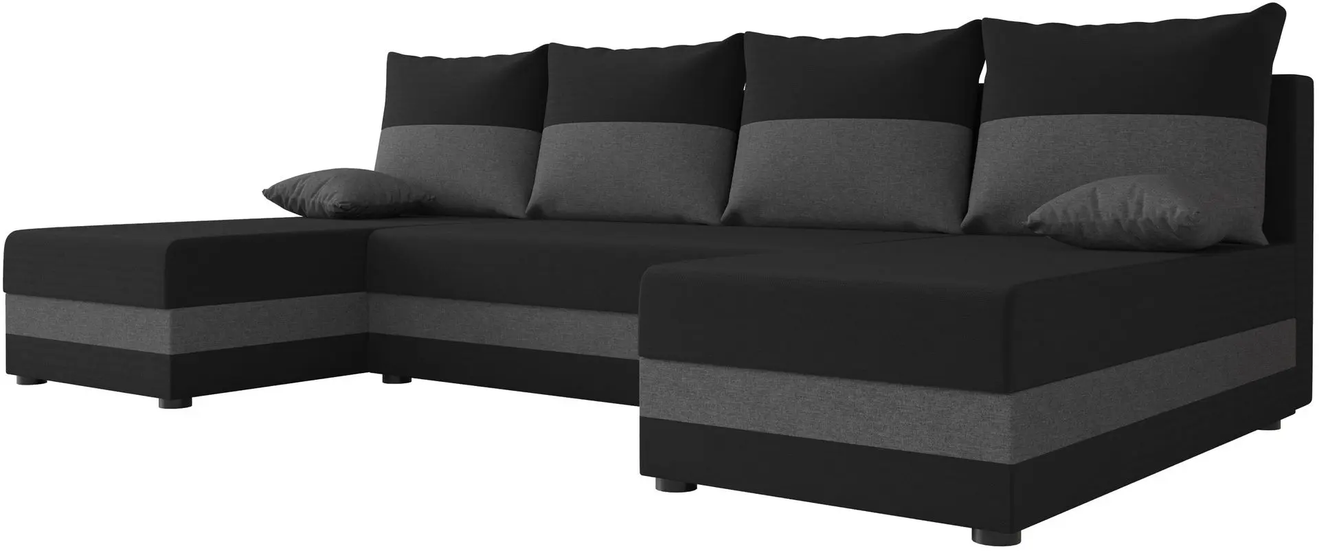 Диван П-образный Space Meble Hewlet U Sawana 14/Sawana 05 (Black/Gray Dark)