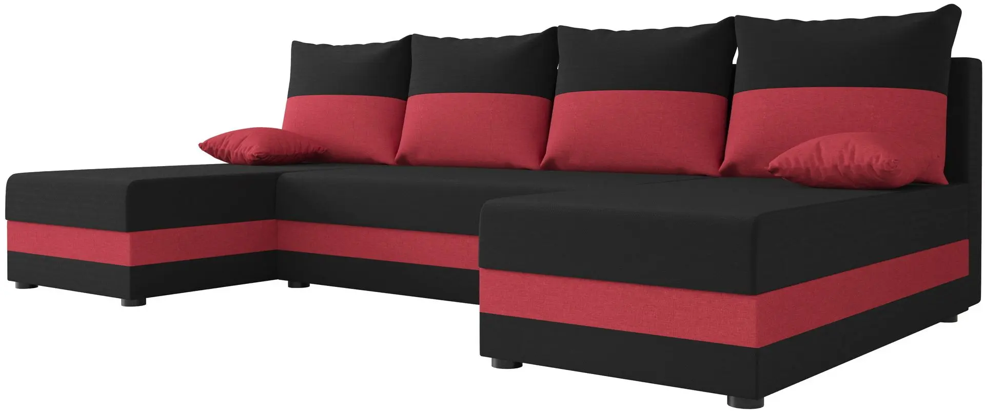Canapea in forma de U Space Meble Hewlet U Sawana 14/Sawana 13 (Black/Red)