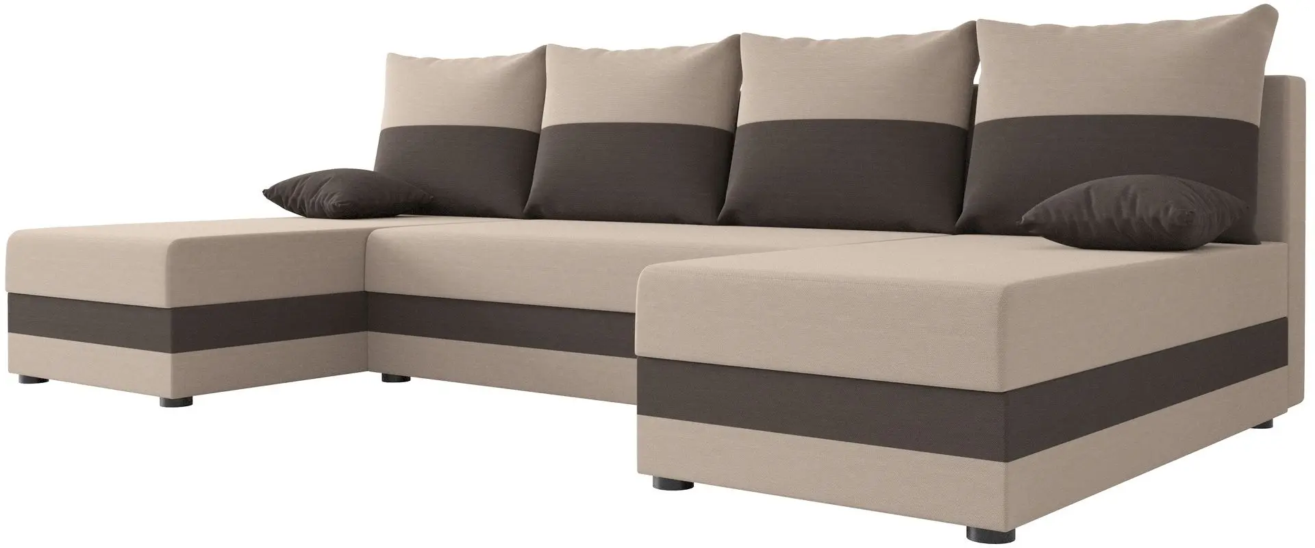 Canapea in forma de U Space Meble Hewlet U Rainbow 05/Rainbow 41 (Brown Light/Brown Dark)