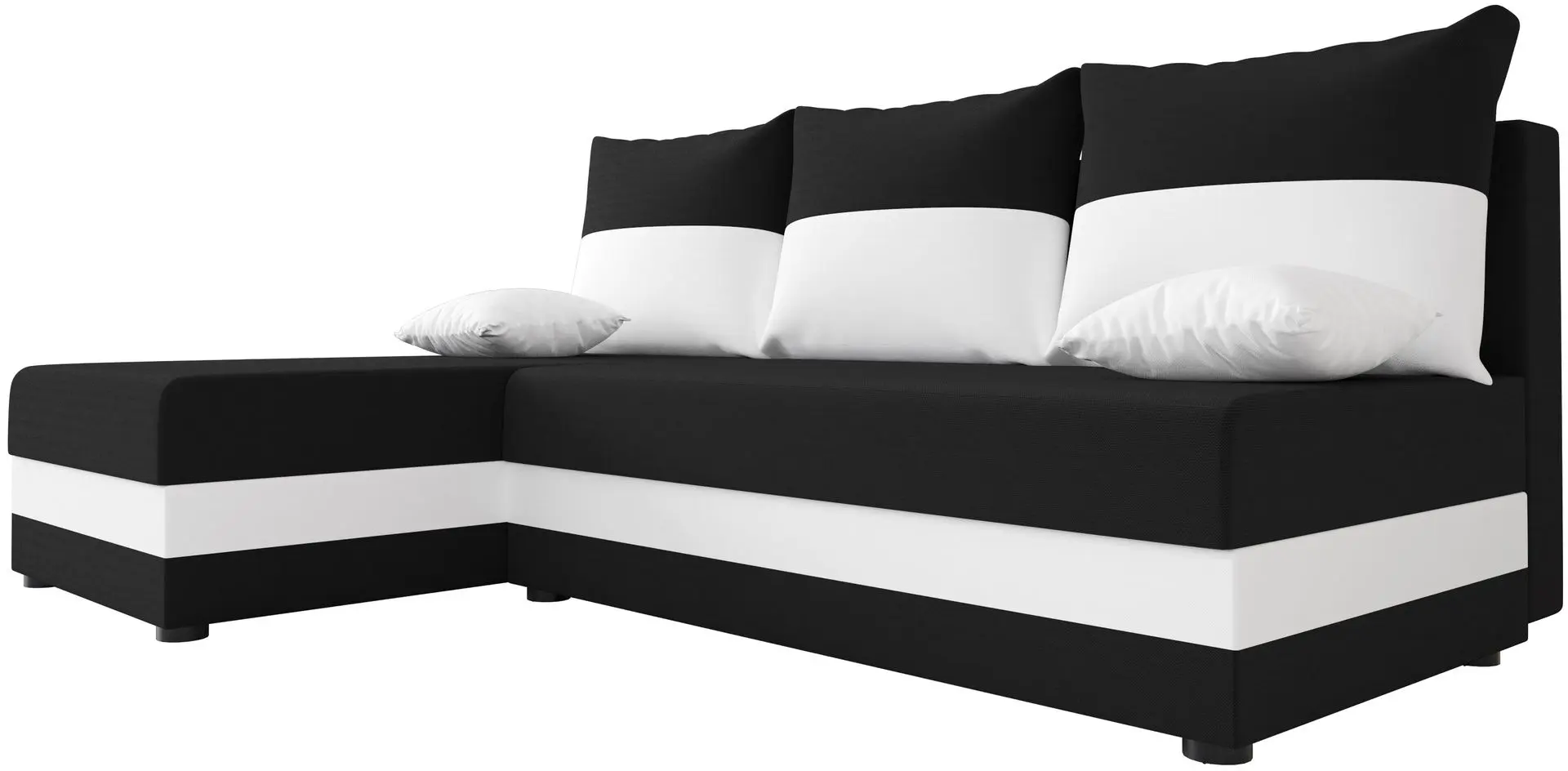 Canapea de colt Space Meble Hewlet Rainbow 15/Rainbow 31 (Black/White)
