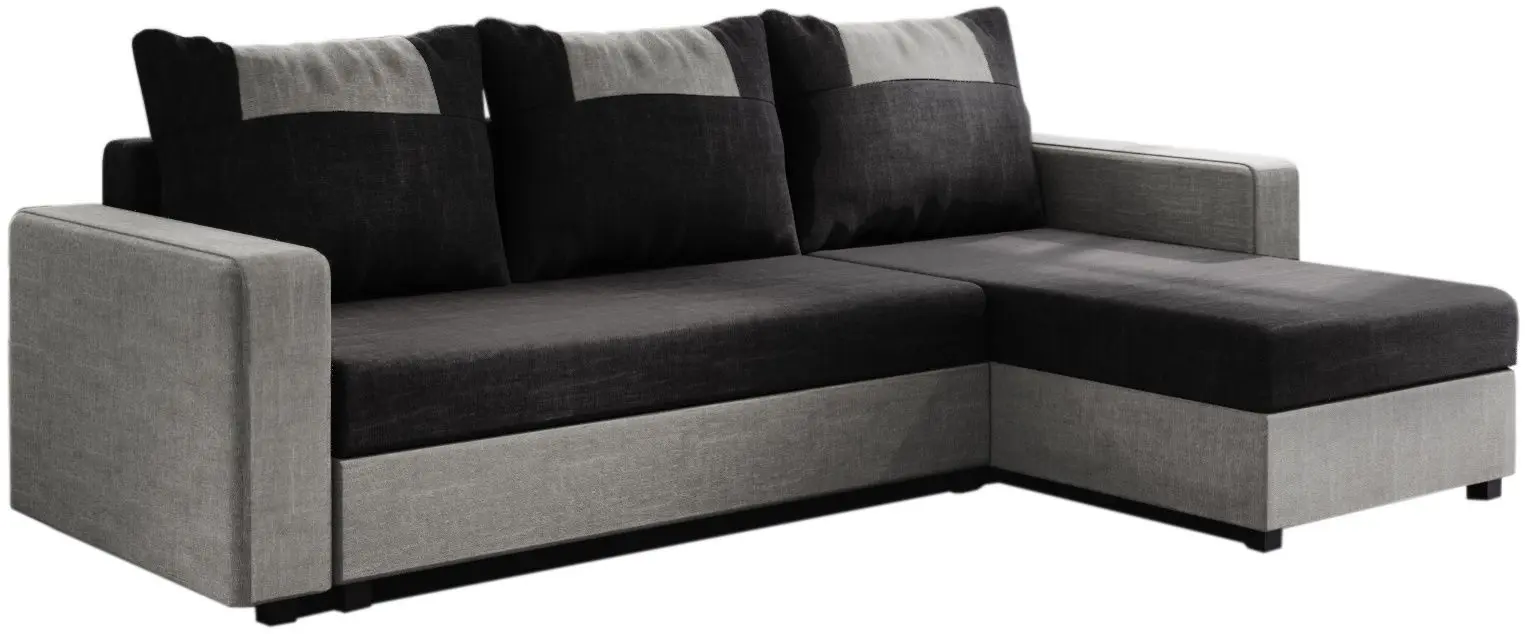 Canapea de colt Space Meble Star Bis Sawana 14/Sawana 21 (Black/Gray)