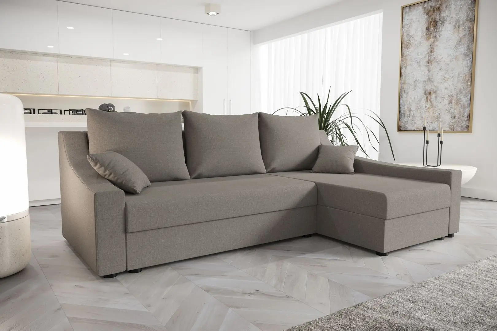 Canapea de colt Space Meble Ontario Right Sawana 21 (Gray)