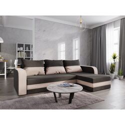 Canapea de colt Space Meble Hewlet Bis Sawana 05/Sawana 01 (Dark Gray/Ecru)